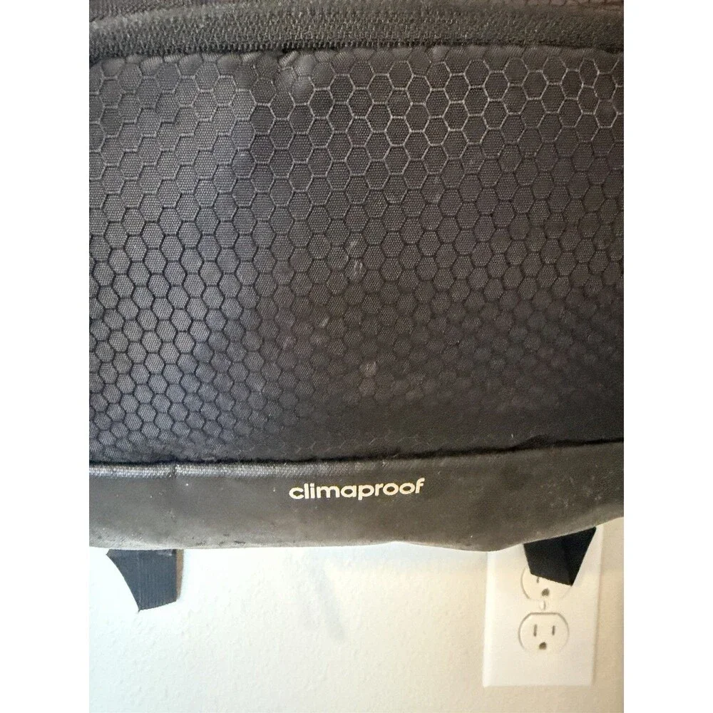 adidas Climaproof Black Backpack Zip Padded Adjustable Strap Pockets Unisex